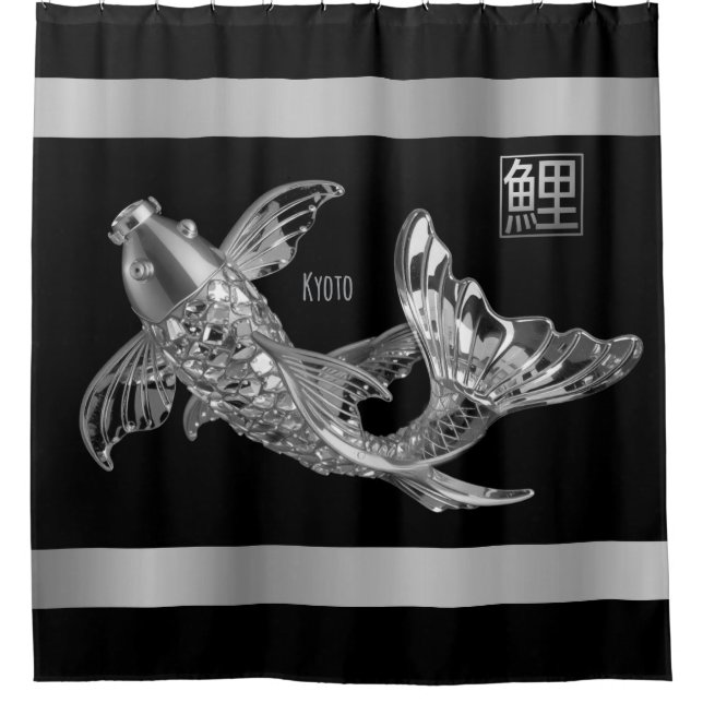 Para Box Peixes Koi - Peixe de Vidro Prateado - Cortina de  (Frente)