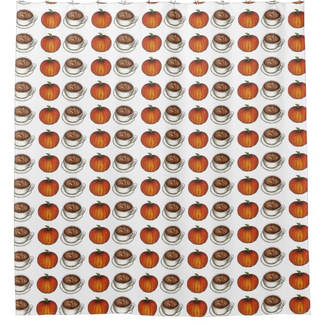 Para Box Pumpkin Spice Coffee Latão Pumpkins Chá Cortina (Frente)