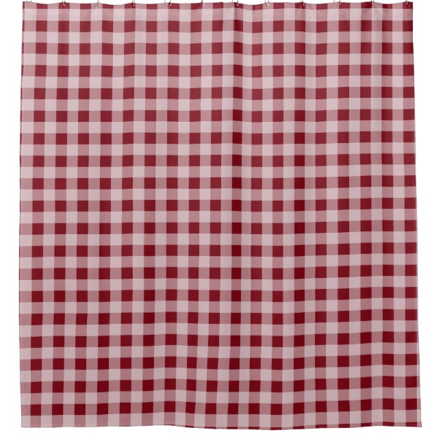 Para Box Red Gingham Country Russe Bathroom Cortina de Chá (Frente)
