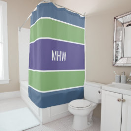 Para Box Stripes Cortina de chá monograma personalizada pad