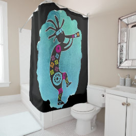 Para Box Teal Silhouette Turquoise Kokopelli Chá Cortina
