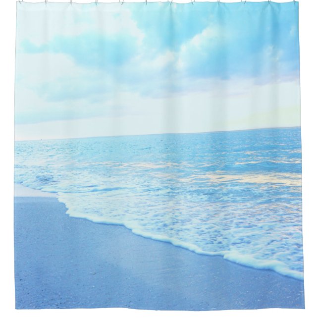 Para Box Turquoise Blue Beach Chá Cortina (Frente)