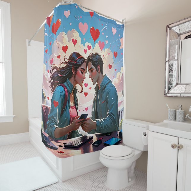 Para Box Um casal apaixonado pela cortina Chá voadora (In Situ)