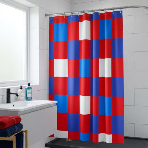 Para Box Vermelho, Branco & Splash – Cortina de Banho Patri