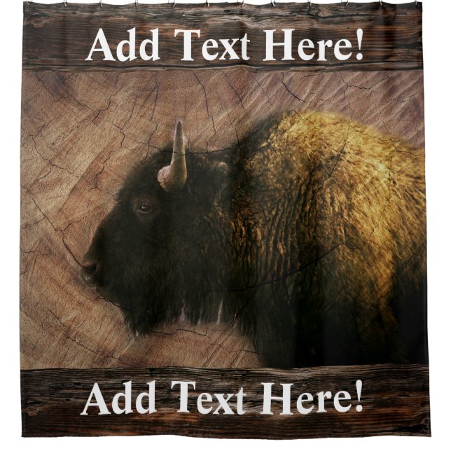 Para Box Wood Bison Chá Cortina de Buffalo (Frente)