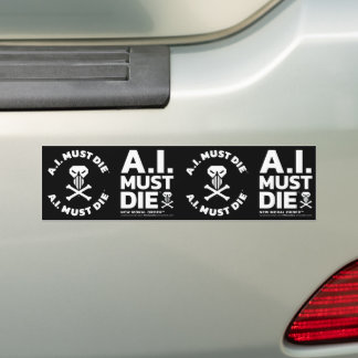 Para Carro Adesivo A.I. Must Die™ Logo (Fonte Branca)