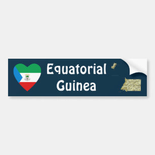 Para Carro Adesivo de Bandeira do coração da Guiné Equatorial
