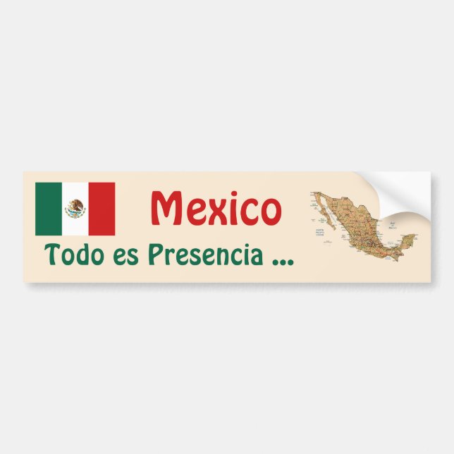Para Carro Adesivo de Bumper com Bandeira e Mapa do México (Frente)