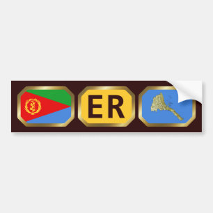 Para Carro Adesivo de código do mapa de sinalizador da Eritr