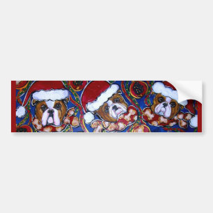 Para Carro Adesivo de Natal de Bulldog Fofo
