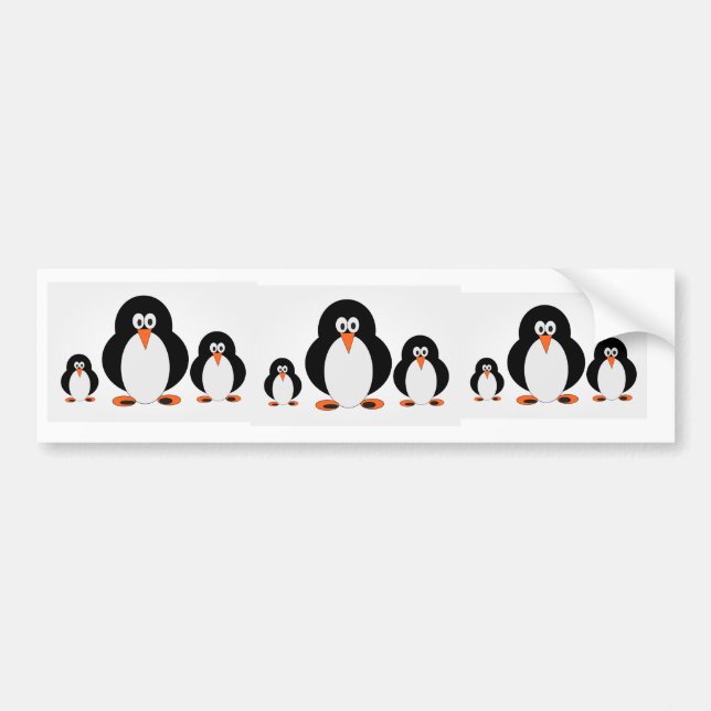 Para Carro Adesivo de Pinguins Olhando Fixamente (Frente)