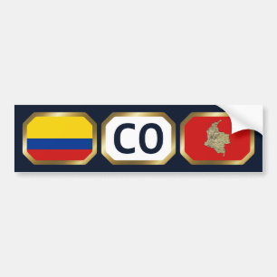 Para Carro Adesivo do código do mapa de sinalizador Colômbi