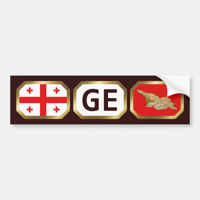 Para Carro Adesivo do Código do Mapa de Sinalizador da Geórgi (Frente)