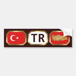 Para Carro Adesivo do código do mapa de sinalizador Turquia