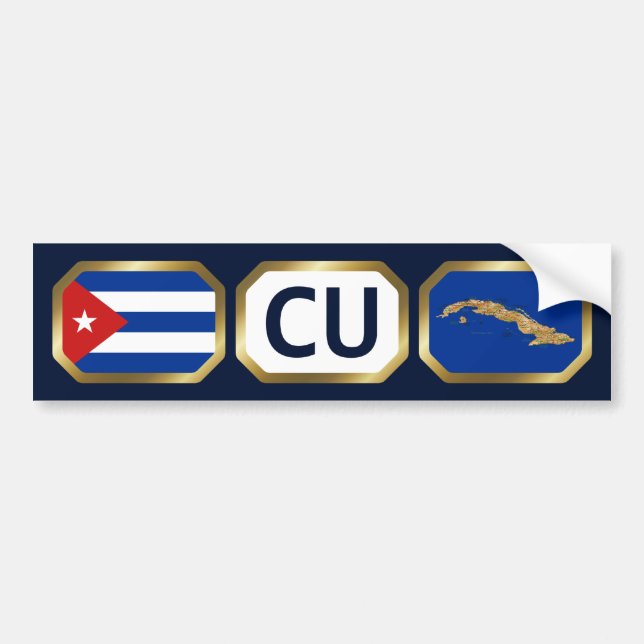Para Carro Adesivo do Código do Mapa do Sinalizador Cuba (Frente)