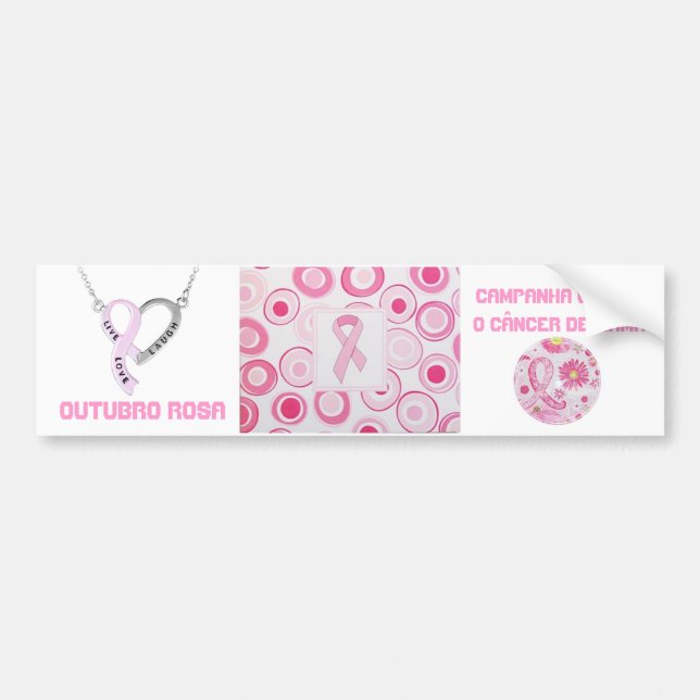 Para Carro Adesivo do Outubro Rosa (Frente)