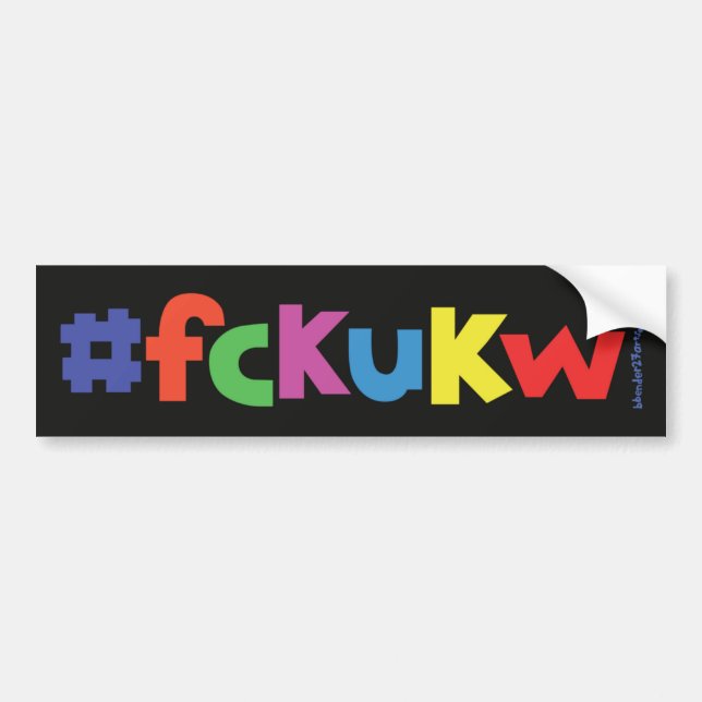 Para Carro adesivo do para-choques #fckukw (Frente)