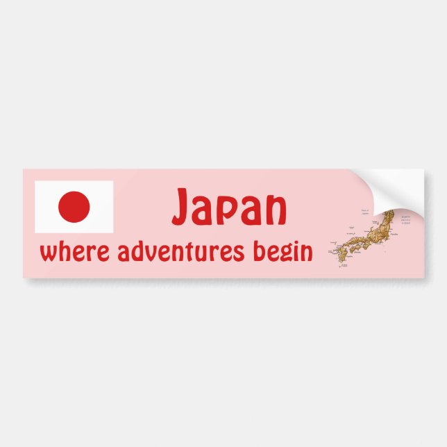 Para Carro Adesivo Japonês com Bandeira e Mapa (Frente)
