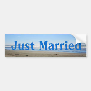Para Carro adesivo para-choques de praia de recem casados.