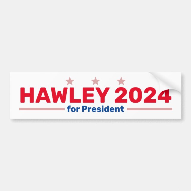 Para Carro adesivo para-choques Hawley 2024 (Frente)