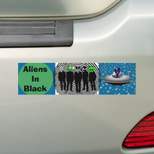 Para Carro aliens em adesivo preto para-choques