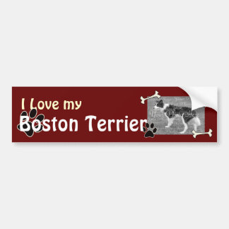 Para Carro Eu adoro o meu adesivo de bombeiros de Boston Terr
