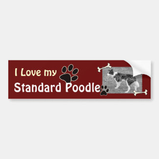 Para Carro Eu adoro o meu adesivo de Poodle Standard