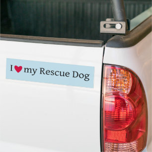 Para Carro Eu adoro o meu adesivo do cão de resgate