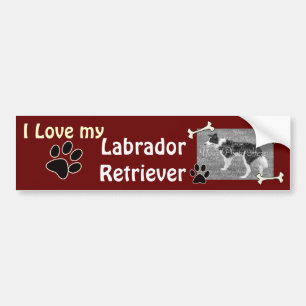 Para Carro Eu amo meu adesivo de salsicha Labrador Retriever