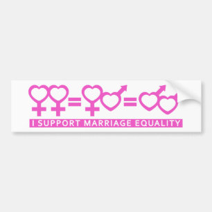 Para Carro Igualdade do casamento / Um adesivo para-choques d