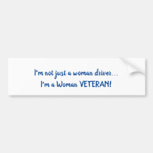 Para Carro Mulheres Veterano Azul no Adesivo Branco