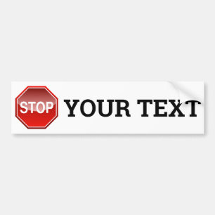 Para Carro Pare o adesivo do botão de texto