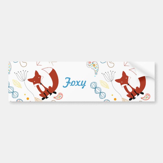 Para Carro Personalize o adesivo moderno de madeira de Foxy W (Frente)