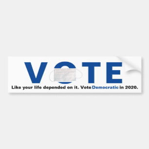 Para Carro Vote Blue Face Mask Life Depende Do Adesivo