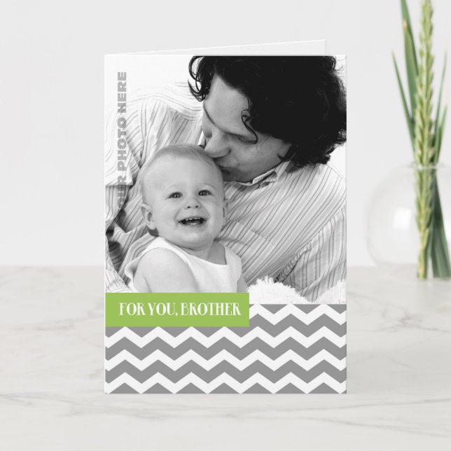 Para Cartão com fotos Personalizado Irmão no Dia d (Frente)