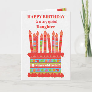 Para cartão de bolo de aniversário personalizado d