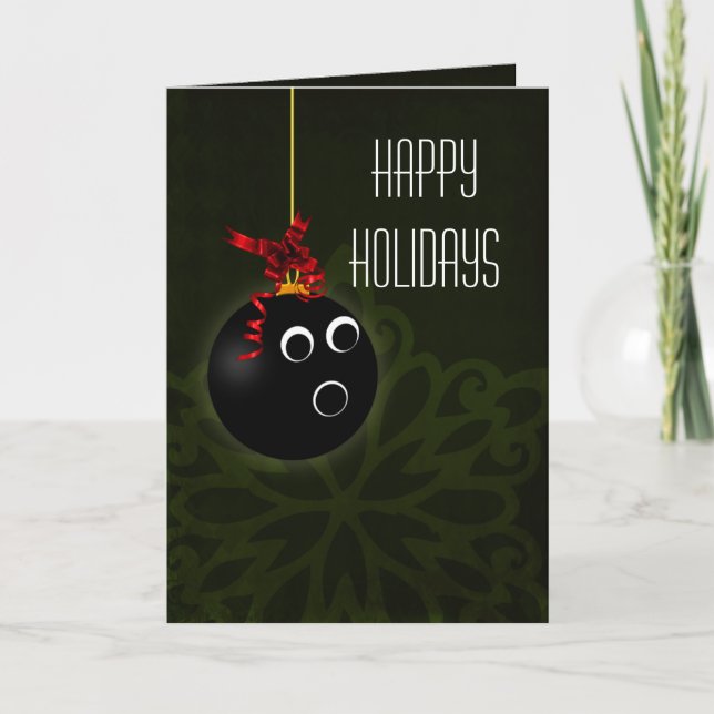 para cartões de Natal de boliche (Frente)