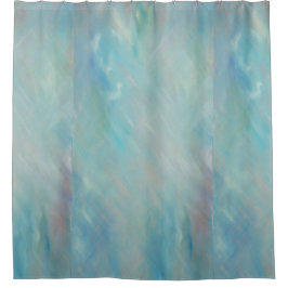 Para Chuveiro Abstrato pintura em cortina chá azul de matizes