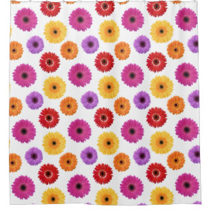 Para Chuveiro Colorida Gerber Daisies Bold Floral Chá Cortina