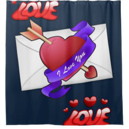 Para Chuveiro cortina azul de dia de os namorados