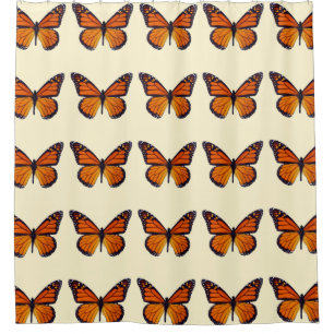 Para Chuveiro Cortina Chá Borboleta Laranja