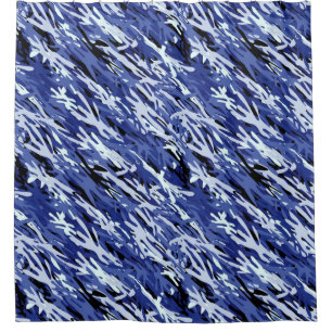 Para Chuveiro Cortina Chá de Camuflagem Azul