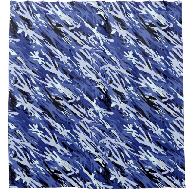 Para Chuveiro Cortina Chá de Camuflagem Azul (Frente)