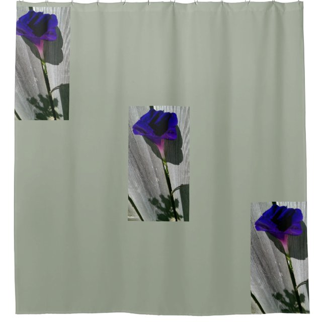 Para Chuveiro Cortina de Banho Floral Cinza (Frente)