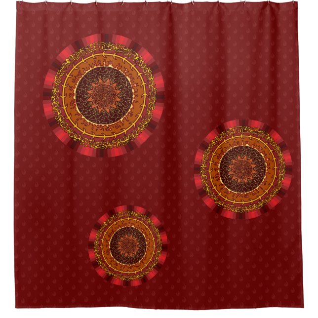 Para Chuveiro Cortina de Banho Mandala de Fogo (Frente)