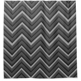 Para Chuveiro Cortina de Banho Preto e Cinza Chevron – Genom Mod