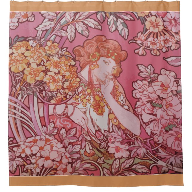 Para Chuveiro Cortina de Chá Art Nouveau (Frente)