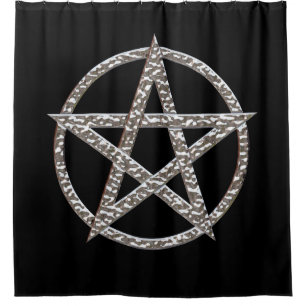 Para Chuveiro Cortina de Chá Cromo de Hammered Pentagram