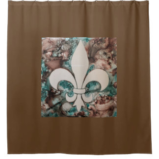 Para Chuveiro Cortina de chá da flor de lis