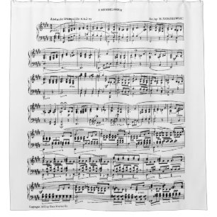 Para Chuveiro Cortina de chá da partitura